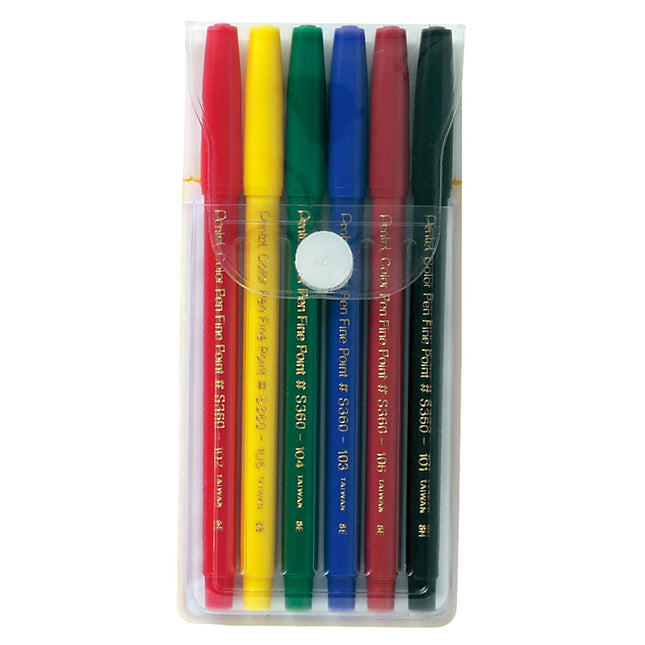 Pentel Colour Pen 6er-Set sortiert 0,6 mm