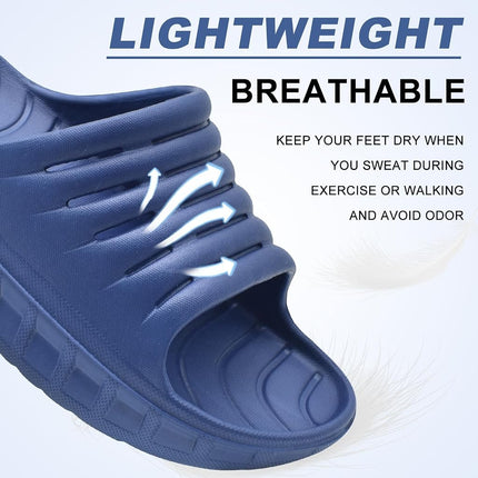 KUAILU Mens Recovery Sandals Sport Comfort Arch Support Cushion Athletic Slides Orthotic Plantar Fasciitis