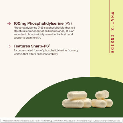 Jarrow Formulas PS100 100 mg Phosphatidylserine Promotes Brain Function, 120 Capsules