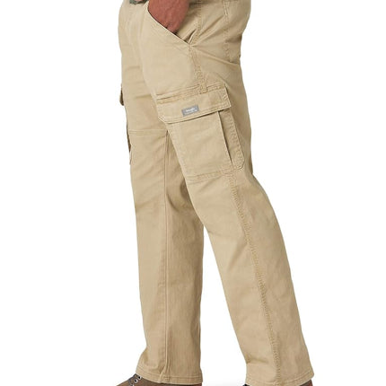 Wrangler Authentics Men's Relaxed Fit Stretch Cargo Pant Casual, Elmwood, 34W x 30L