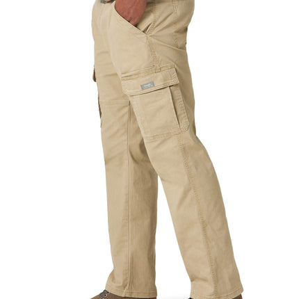 Wrangler Authentics Men's Relaxed Fit Stretch Cargo Pant Casual, Elmwood, 34W x 30L