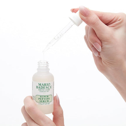 Mario Badescu Super Peptide Serum for All Skin Types, Reduces the Look of Dry Lines and Wrinkles, Formulated with Sodium Hyaluronate and Peptides, 1 FL OZ