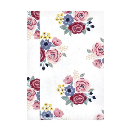 Hudson Baby Unisex Baby Cotton Flannel Burp Cloths, Blush Navy Floral 4-Pack, One Size