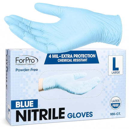 ForPro Disposable Nitrile Gloves, Chemical Resista