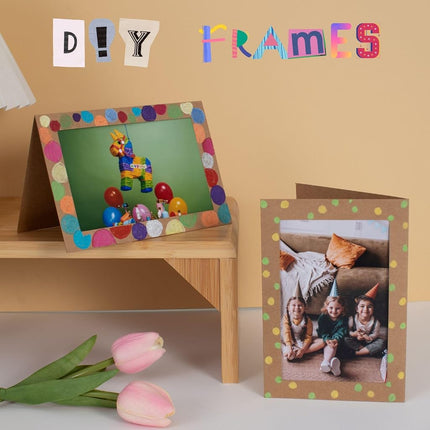 Litpoetic 100 Pack Photo Frame Cards with Envelopes 4x6 Paper Picture Frame Notecards Photo Card Holder for Back to Schook Teacher Appreciation Wedding Birthday Classroom DIY Craft,Kraft