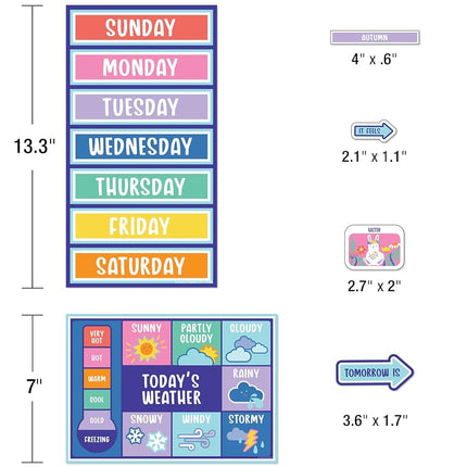 Carson Dellosa We Stick Together 163PC Classroom Calendar Bulletin Board Set, Monthly Calendar with Groovy Classroom Decor Accents, Weather & Days of The Week Chart for Bulletin Board & Wall Decor