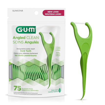GUM Angled Flosser Picks, Easily Reaches Back Teet