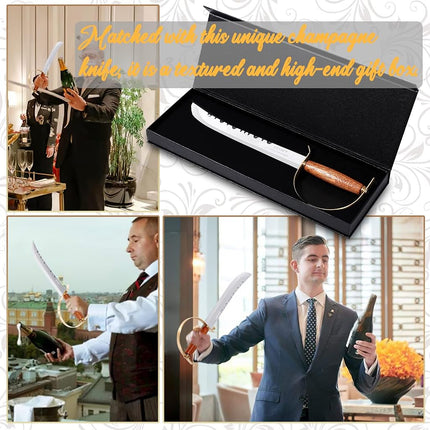 Resafy Champagne Saber with Gift Box - Sparkling Wine Opener, Knife, and Sword