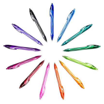 BIC Gel-ocity Quick Dry Ballpoint Pens, Medium Point (0.7 mm) and Fast Drying Black Colour Ink, Box of 12