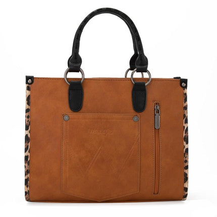 Sac à bandoulière tissé léopard Wrangler pour femme, petit marron miel avec sangle de guitare, taille unique