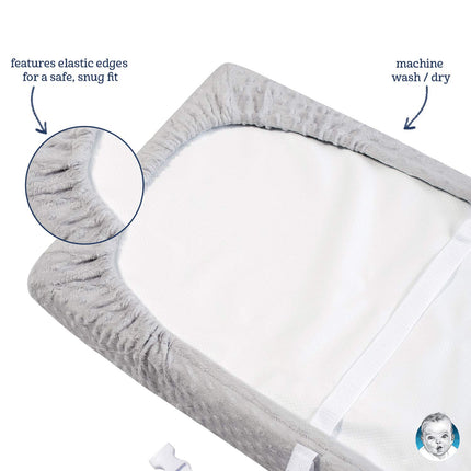 Gerber Baby Boys Girls Neutral Newborn Infant Baby Toddler Nursery Changing Pad Cover, Dotted Light Gray, 16" x 32"