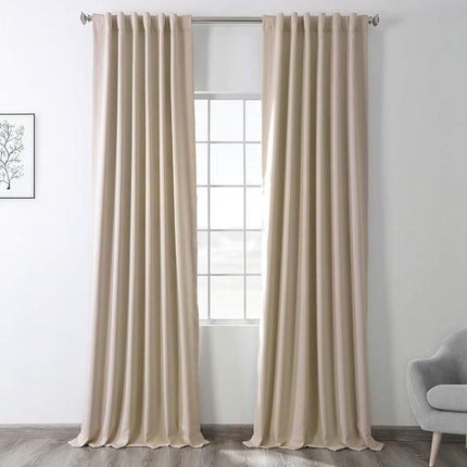 HPD Half Price Drapes Darkening Curtains 108 Inches Long for Bedroom & Living Room (1 Panel), 50 X 108, Egg Nog, Polyester Blend, 50" W x 108" L (Pack of 1)
