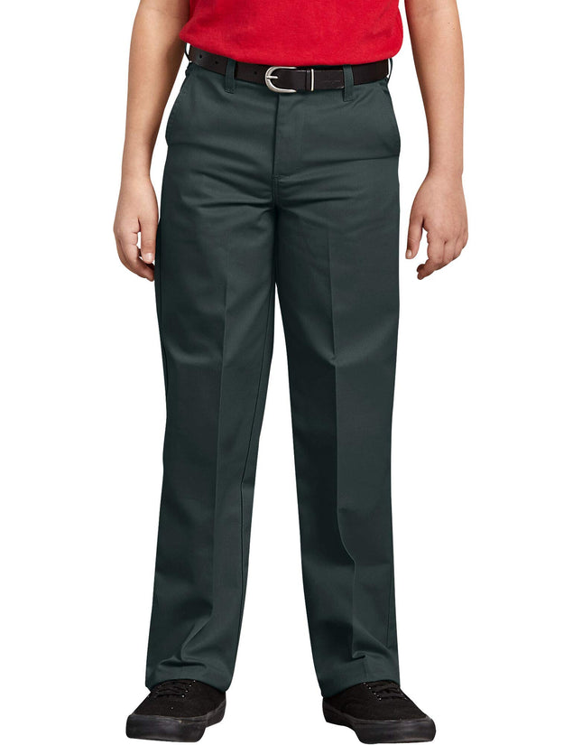 Dickies Boys' Flex Waist Flat Front Pant, Hunter G