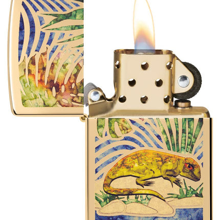 Zippo Lizard Fusion High Polish Brass Pocket Lighter