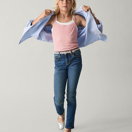 The Children's Place Jeans Súper Ajustados para Niña, Paquete de 2, Lavado Dk Twilight/Azul Victory, 12