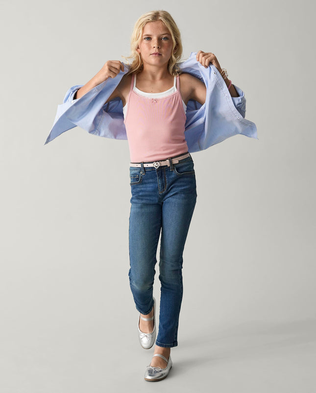 The Children's Place Jeans Súper Ajustados para Niña, Paquete de 2, Índigo Claro/Lavado Azul Victoria, 4