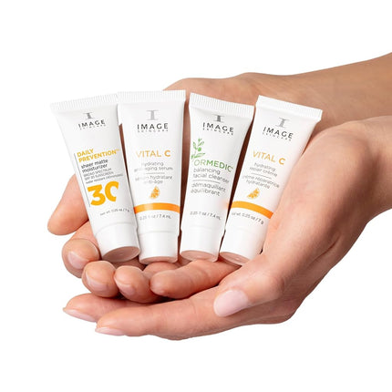 IMAGE Skincare, Four Star Favorites Introductory Skin Care 4 Step Regimen Set for Brighter, Healthier Looking Skin, Holiday Ltd. Edition 0.25 oz (Pack of 4)