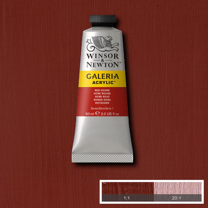Winsor & Newton 2120564 Galeria Acrylic Paint, High Pigmentation, Non-fading, Butter Consistency, 60 ml Tube - Red Ochre