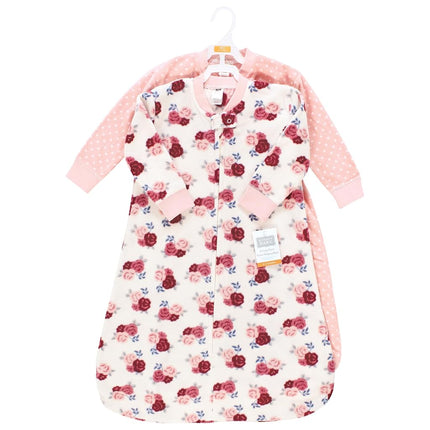 Hudson Baby Saco de Dormir Polar de Manga Larga Unisex para Bebé, Floral, 6-12 Meses