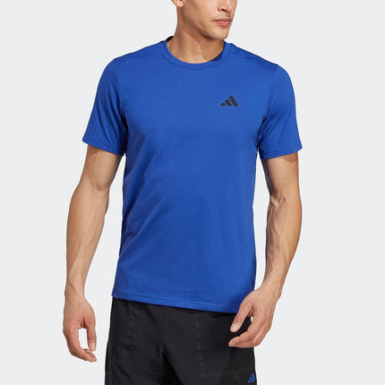 adidas Men's Essentials Feel Ready Training T-Shirt, Lucid Blue/Semi Lucid Blue/Black, Large