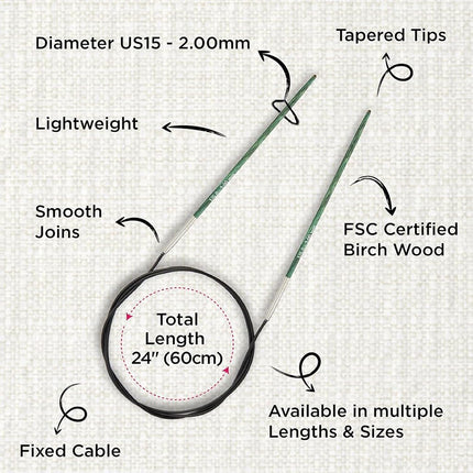 KnitPro Dreamz Fixed Circular Needles 24" (60cm) | Size 2.00mm