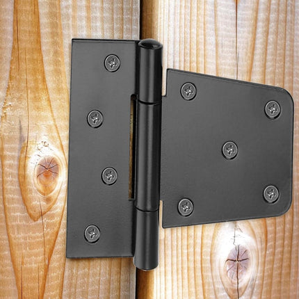 TAICHEUT 8 PCS 3.5 Inch Heavy Duty Gate Hinges, Square Barn Hinges, Shed Door Hinges, Spring Gate Hinge Wrought Hardware, with Screws for Storage Shed Barn Wood Fence, Black