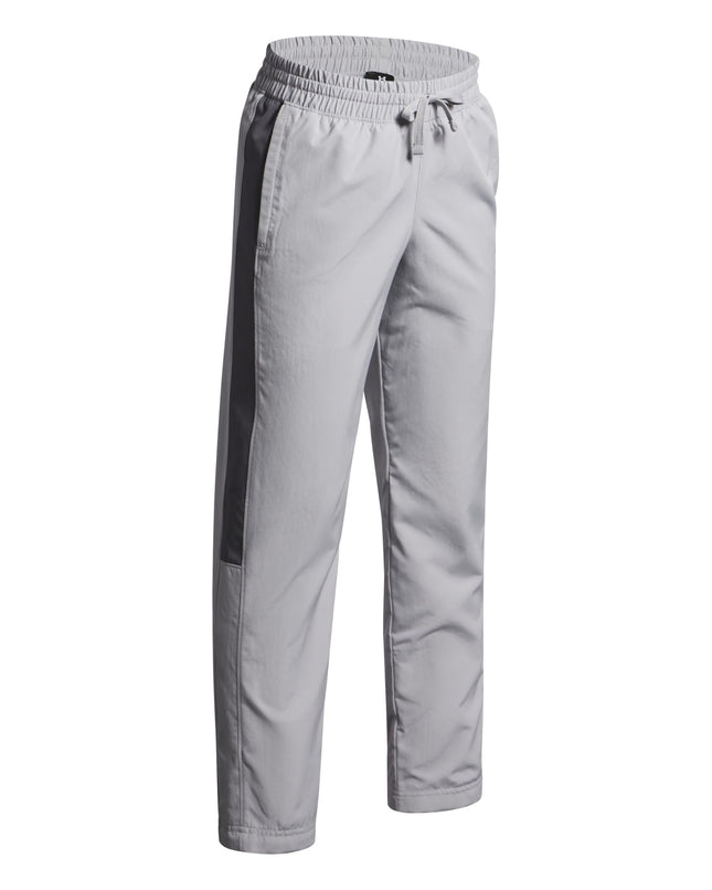 Under Armour Boys' Rival Woven Pant, Water-Repellent Boys' Trousers for Sports, PE and Athletics, Light and Comfy Kids' Tracksuit Bottoms,Mod Gray/Castlerock/Black,YXS