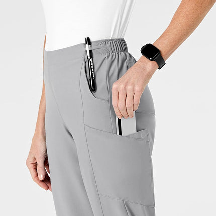 WonderWink Women's Full Elastic Pant, Grey, 2X Petite