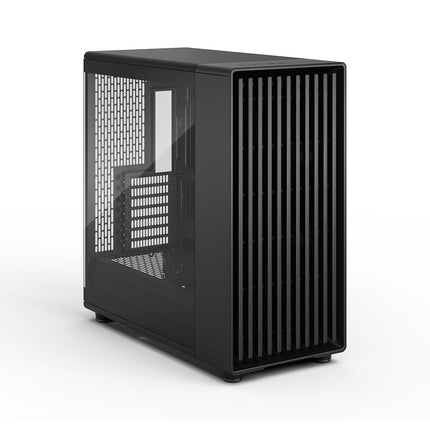 Fractal Design North XL Momentum Black - Glass Side Panel - Genuine Blackened Oak Wood Front - High Airflow PC Gaming Case - Three powerful 140mm Momentum Fans Included - ATX/E-ATX Support