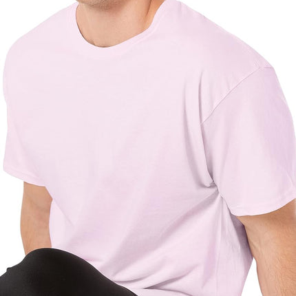Hanes Essentials Men's T-Shirt Pack, Men's Short Sleeve Tees, Crewneck Cotton T-Shirts for Men, Value Pack, Pale Pink - 4 Pack, XX-Large