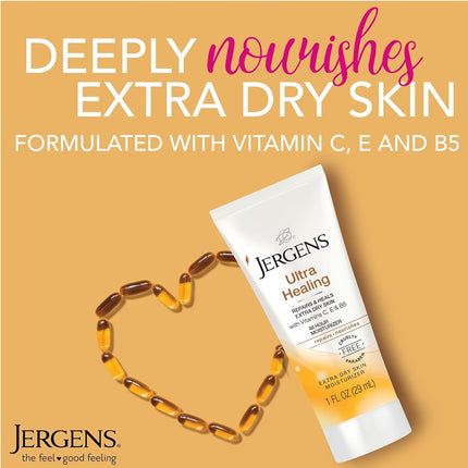 Jergens Ultra Healing Crema Hidratante para Piel Extra Seca para el Cuerpo, 29 ml (Paquete de 24)