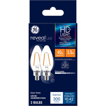 GE Reveal LED Light Bulbs, Candle Lights, 60 Watts