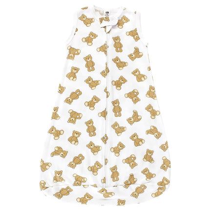 Hudson Baby Unisex Baby Cotton Wearable Sleeping Bag, Sack, Blanket, Teddy Bear Sleeveless, 12-18 Months