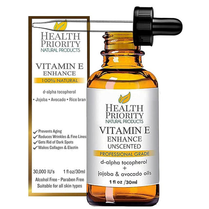 100% Natural & Organic Vitamin E Oil For Your Face & Skin, Unscented - 15,000/30,000 IU - Reduces Wrinkles & Lightens Dark Spots Which Leaves Your Skin More Youthful. Not-Too-Thick Oil, Infused With Jojoba & Avocado Oil, Makes Your Skin Soft & NON Stic...