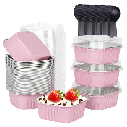 LNYZQUS 10oz Mini Cake Pans with Lids 40 Pack, Alu