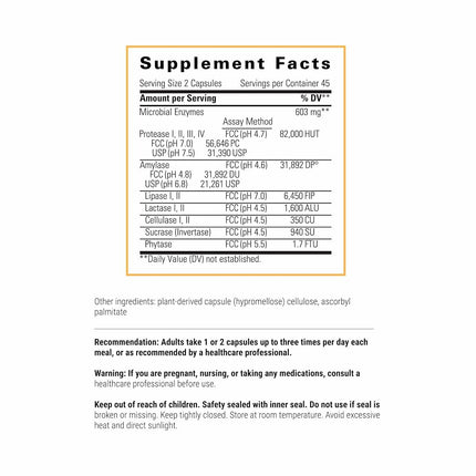 Integrative Therapeutics - Similase Lipo - Suplemento Enzimático de Lipasa Desarrollado por Médicos - Promueve la Digestión de Grasas - 90 Cápsulas Vegetales