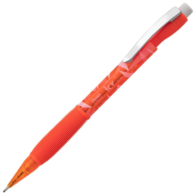 Portaminas Pentel ICY (0.9 mm), barril naranja tintado, paquete de 12 (AL29TF)
