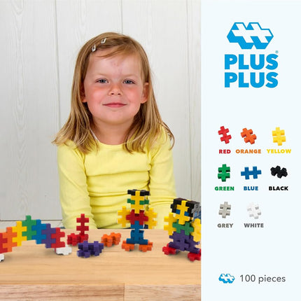 Plus-Plus 9603210 Ingenious Construction Toy, Open Play Big Basic Mix, Building Blocks Set, 100 Pieces