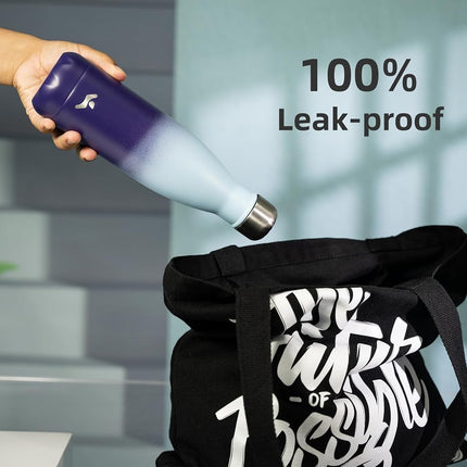 Konokyo Insulated Water Bottles,17oz Double Wall Stainless Steel Vacumm Metal Flask for Sports Travel,Ocean Dream