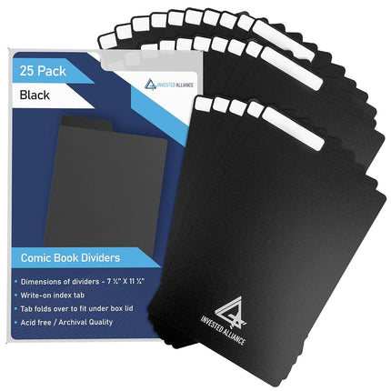 Black Comic Book Dividers (25 Pack) | 30PT Polyeth