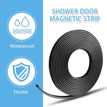 157 Feet Magnetic Strips for Shower Door Replacement - 1/8" Thick Flexible Magnet Seal for Framed/Semi-Framed Glass Doors & Shower Curtain Bottom - Strong Magnetic Door Seal