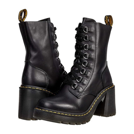 Dr. Martens Women's Lace Fashion Boot, Black Sendal Nappa, 8