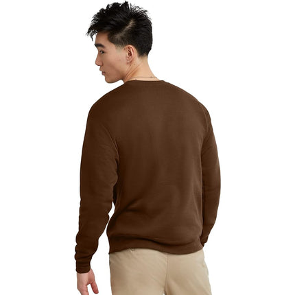 Hanes Men's Ecosmart Fleece Sweatshirt, Cotton-blend Pullover, Crewneck Sweatshirt for Men, 1 Or 2 Pack Available, Army Brown - 1 Pack, M