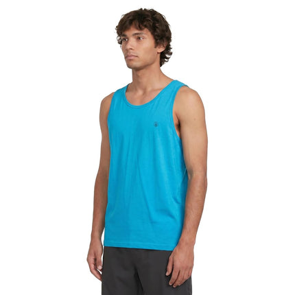 Volcom Men's Solid Heather Tank, Bay Blue Heather, Large