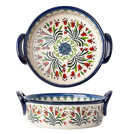Bicuzat Vintage Style Tulip Flower Pattern Ceramic