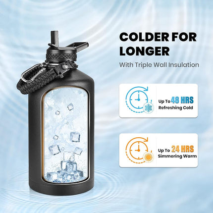 RAYMYLO Gallon Water Bottle Insulated, Triple Wall Vacuum Stainless Steel