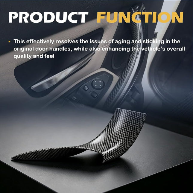 GEATaaT Gelunxin Door Pull Handle Cover for BMW 320,328,330,335,M3 2012-2018 & BMW 428, 435,M4 2014-2017 (Left Front+Right Front, Carbon Fiber)