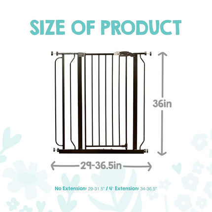 Regalo Deluxe Easy Step Extra Tall Gate, Black 13 Pounds