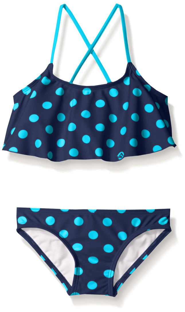 Kanu Surf Big Girls' Suzie Polka Dot Flounce Bikin