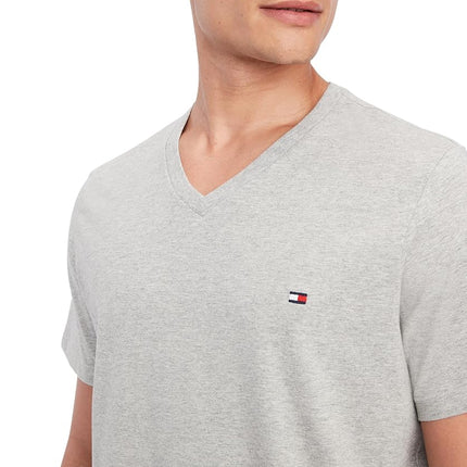 Tommy Hilfiger mens09T3140Core Flag V-Neck Tee Short Sleeve Pajama Top - Gray - M